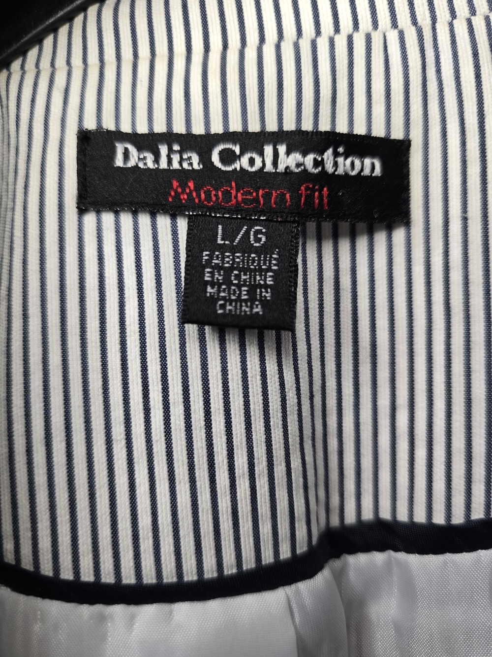 Dalia Collection Blue & White Pinstripe Blazer - Picture 2 of 4